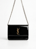 Sac bandoulière noir verni style YSL